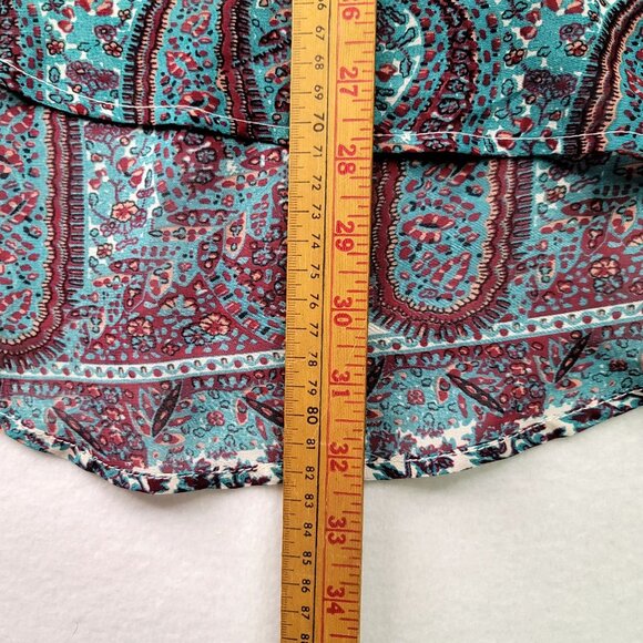 Live 4 Truth 2X Paisley Sleeveless High Low Scheer Top Metal Detail Boho India - Picture 9 of 10